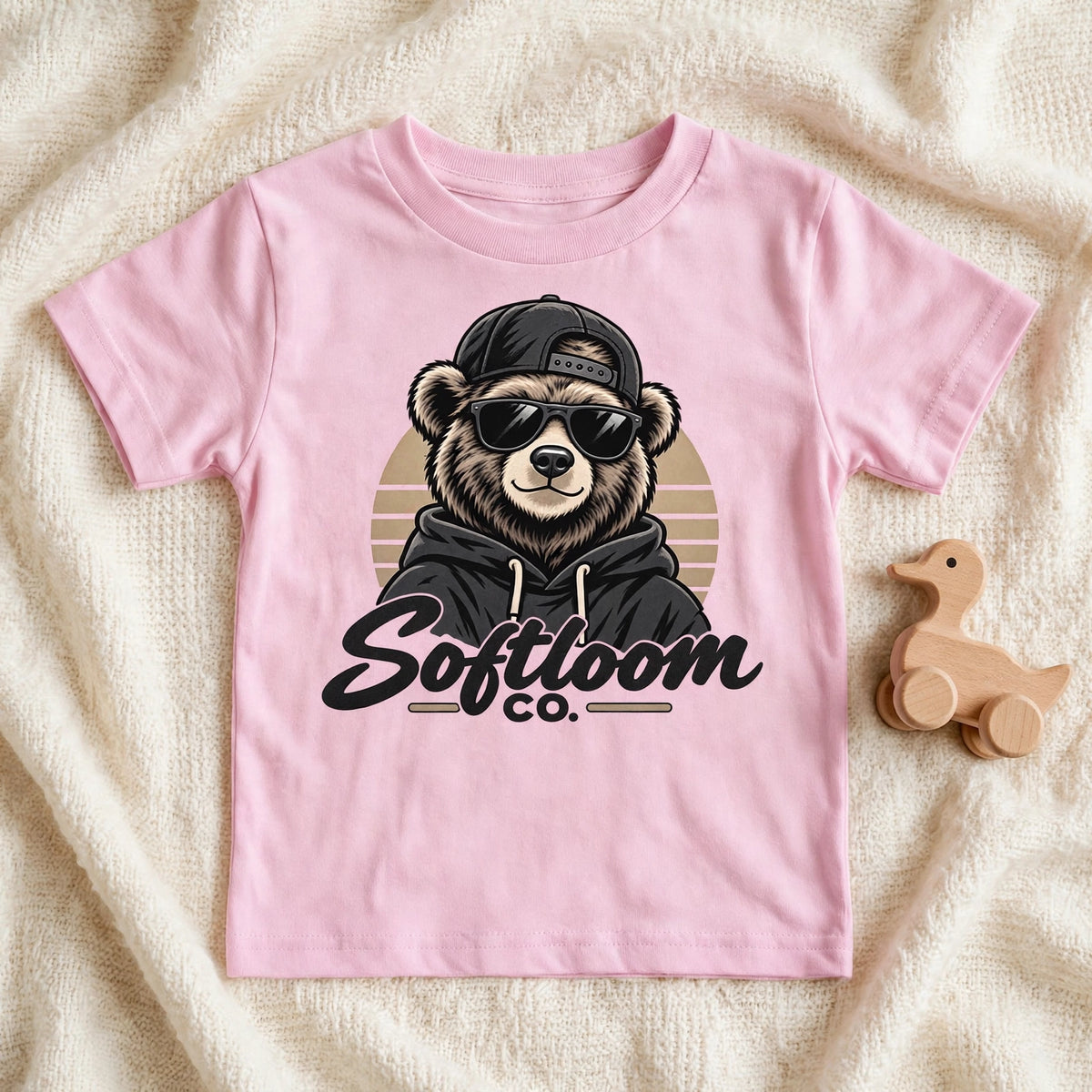 T-shirt bébé ours cool - à plat