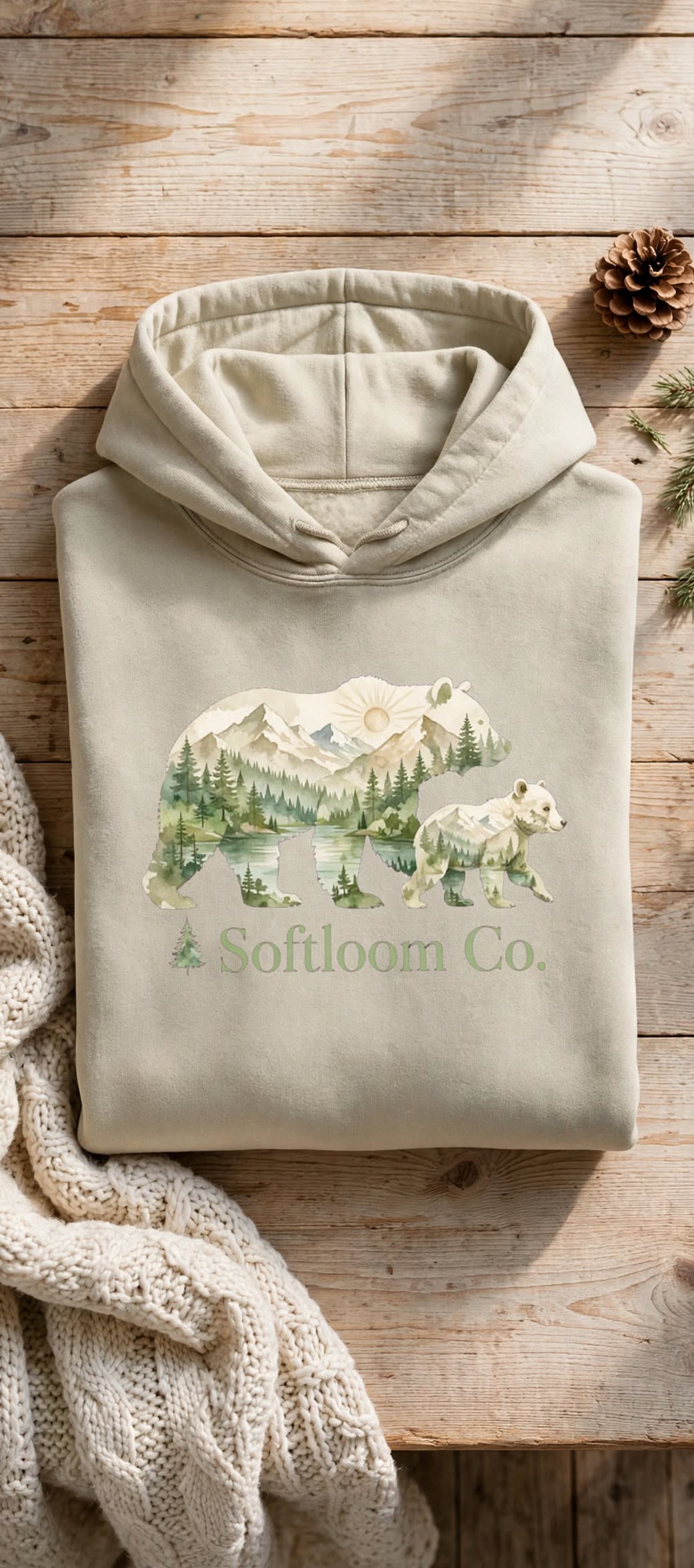 Hoodie maman/bébé ours softloom Co.