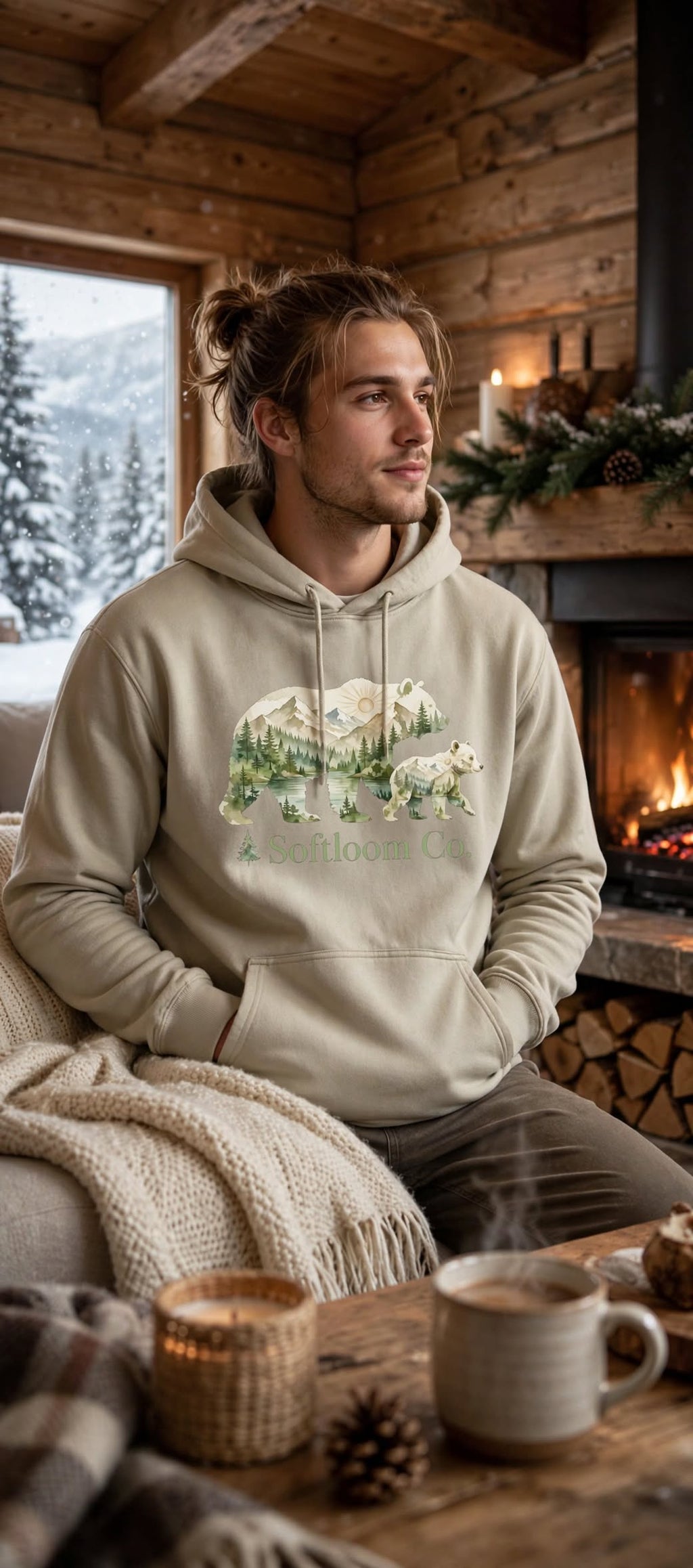 Hoodie maman/bébé ours softloom Co.