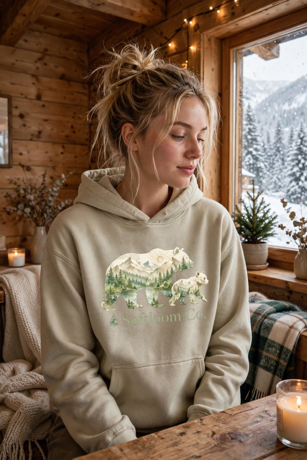 Hoodie maman/bébé ours softloom Co.