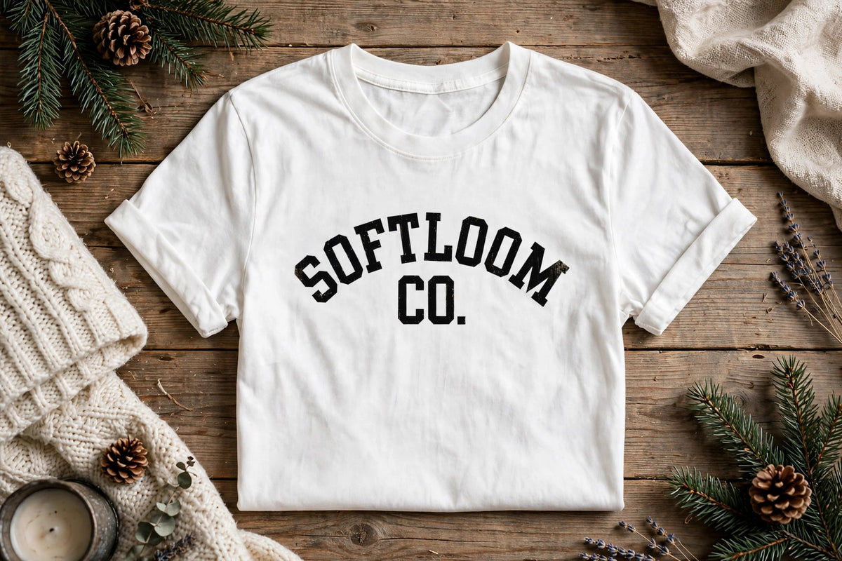 T-shirt sport Softloom Co. - Logo College - Blanc