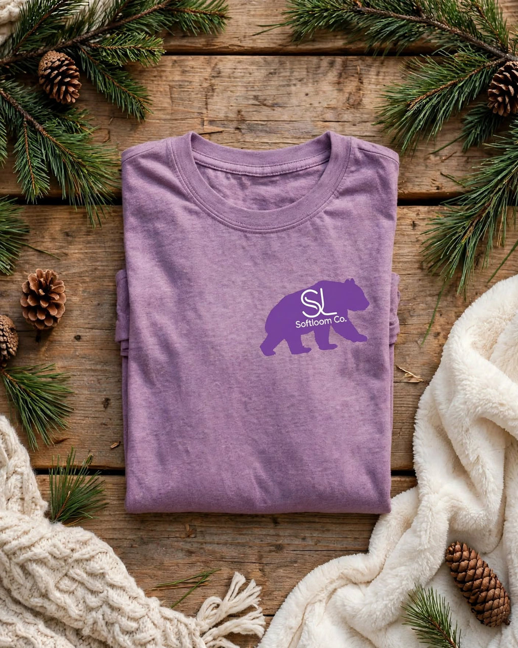 T-Shirt Femme Coupe Ajustée - Ours SL mauve