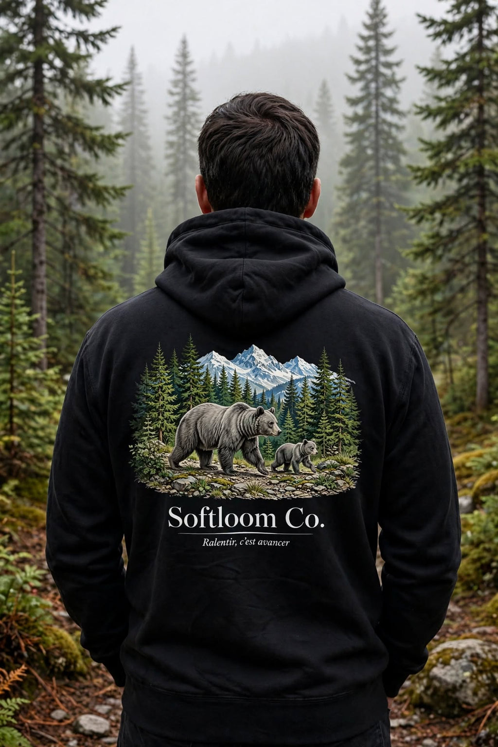 Hoodie illustration DTG ourse & ourson