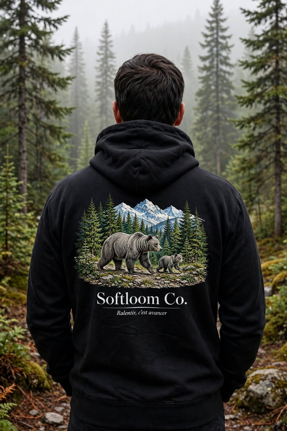 Hoodie illustration DTG ourse & ourson